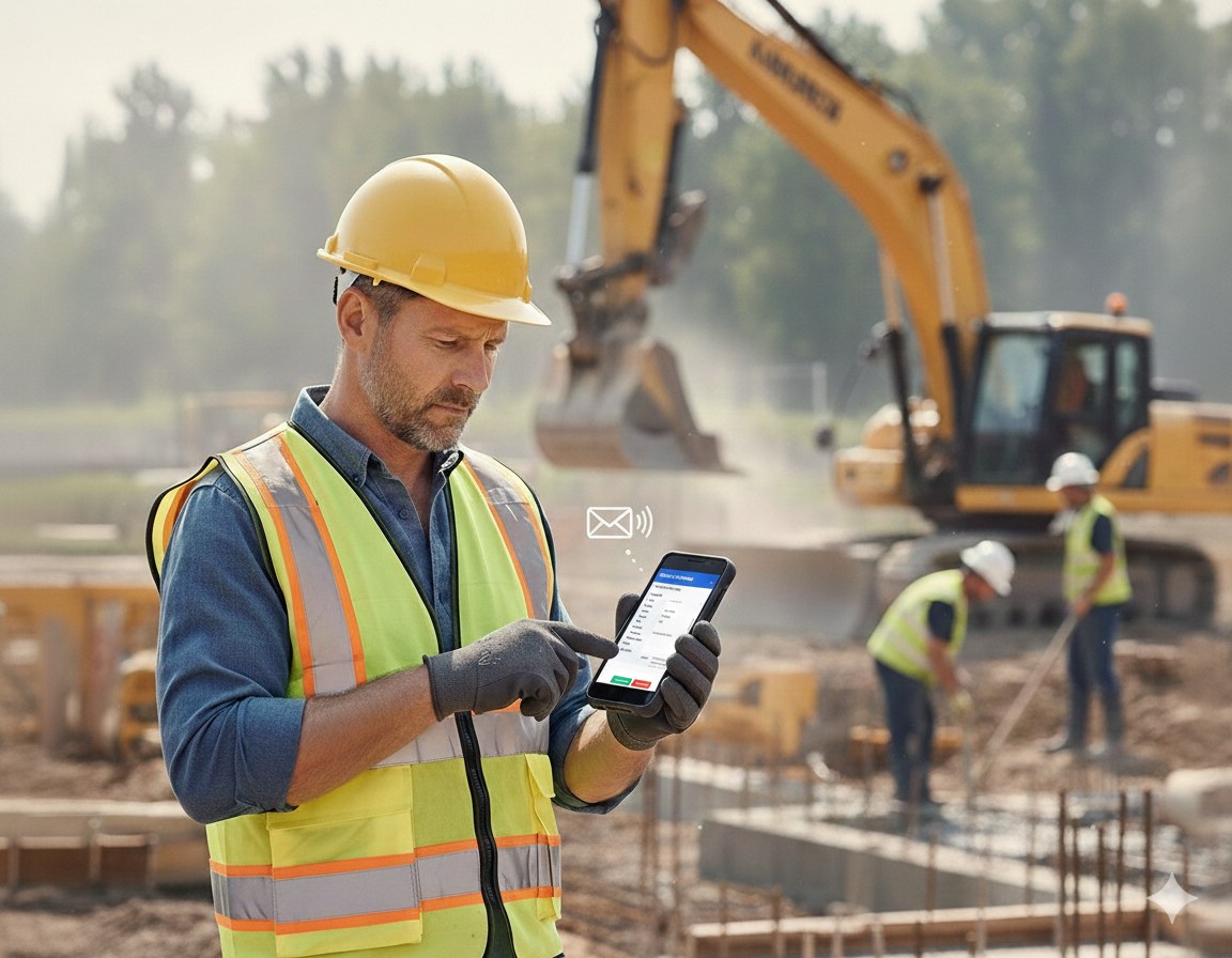 Worker with tablet